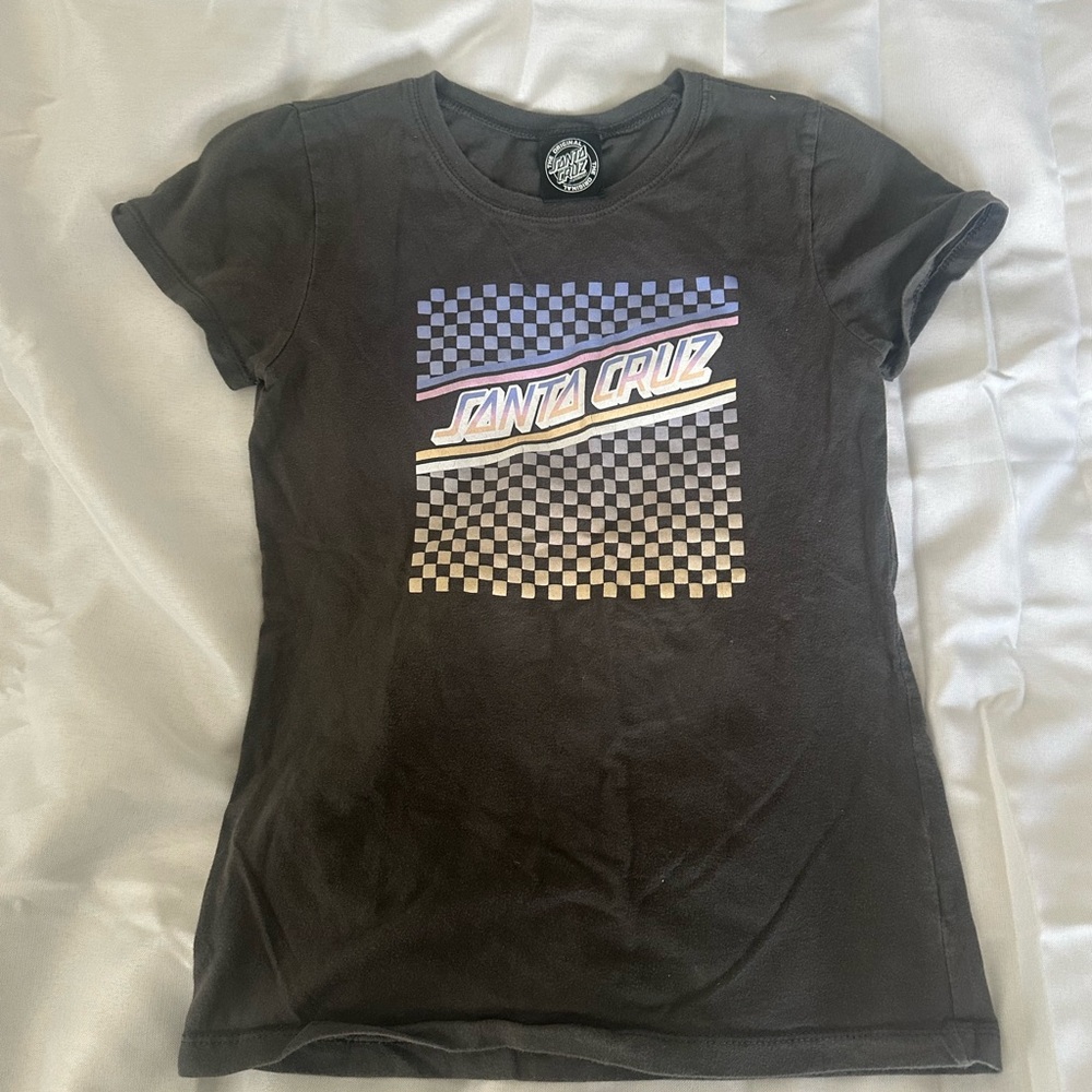 Santa Cruz Skateboards Black and Purple Kids Tee